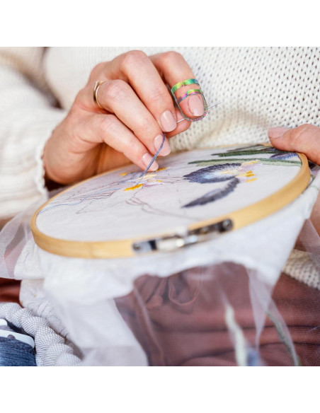 6 Dedales de Metal Ajustables EupHHonycs para Costura