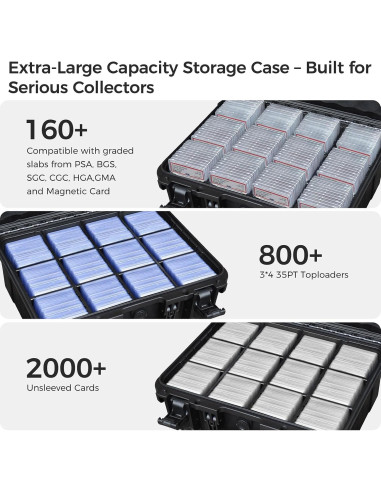 Caja de Almacenamiento Extra Grande Turokacase KP-808 para Cartas