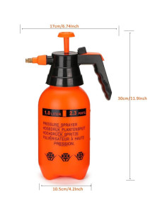 Pulverizador de Jardín MRPAPA 1L Naranja - Multiusos a Mano 2