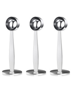 Cucharas de Café 2 en 1 Cositina Acero Inoxidable 3 Pcs