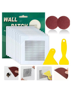 Kit de Reparación de Paneles de Yeso Rocoto 14 Parches 10x10 cm