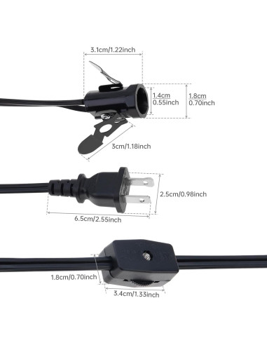 Cable de Lámpara de Sal RTNLIT 1.5m con Interruptor E12