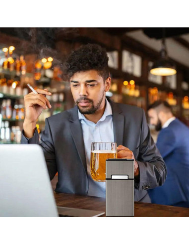 Estuche para Cigarrillos YiokJiar con Encendedor Eléctrico 100mm