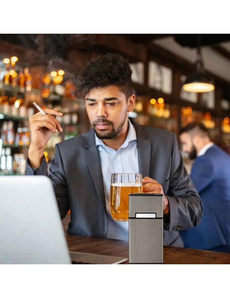 Estuche para Cigarrillos YiokJiar con Encendedor Eléctrico 100mm