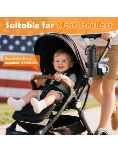 Soporte Doble para Tazas yoamez para Cochecitos Nuna - ABS y Silicona 2