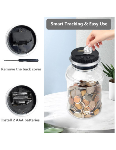 Banco de Monedas Digital Plata - Contador Automático 1.8L