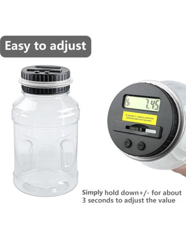 Banco de Monedas Digital Plata - Contador Automático 1.8L