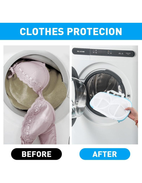 4 Bolsas de Lavado de Sujetadores LOQJSS - Malla Fina 34.5x20cm