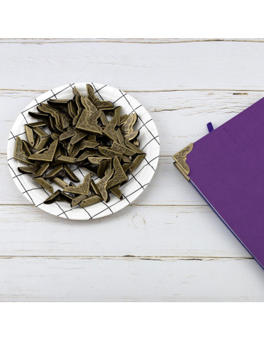 60 Protectores de Esquinas de Metal Vintage IFAMIO 3cm