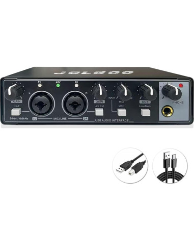 Interfaz de Audio USB 24-Bit/192kHz - Plug and Play para PC y Mac