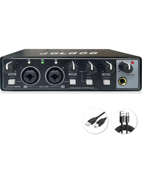Interfaz de Audio USB 24-Bit/192kHz - Plug and Play para PC y Mac