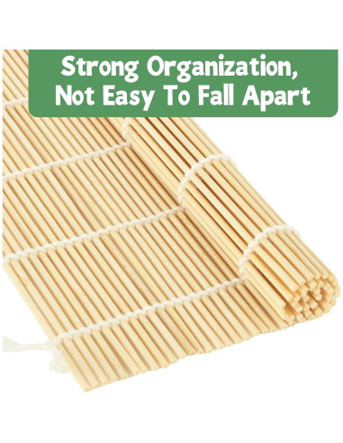 Esteras de Sushi de Bambú QTLCOHD 30 Piezas 24x24 cm