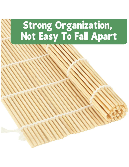 Esteras de Sushi de Bambú QTLCOHD 30 Piezas 24x24 cm