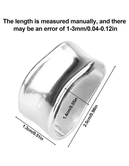 Anillo de Bufanda Plateado Mikovivi 2.5x1.4cm Accesorios Mujer