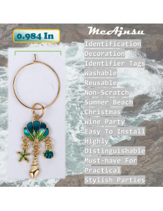 24 Encantos y Marcadores para Copas de Vino McAjnsu - Reutilizables 2