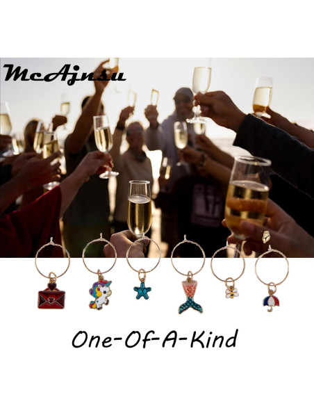 24 Encantos y Marcadores para Copas de Vino McAjnsu - Reutilizables