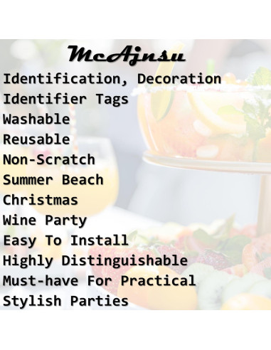 24 Encantos y Marcadores para Copas de Vino McAjnsu - Reutilizables