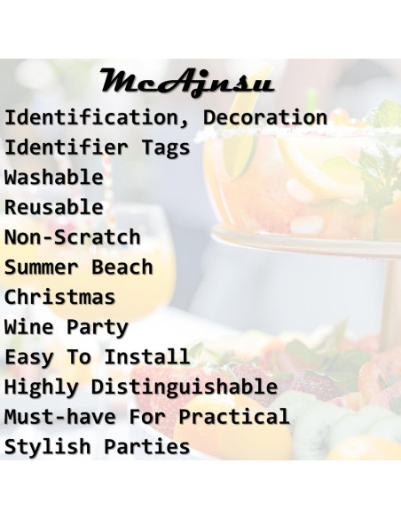 24 Encantos y Marcadores para Copas de Vino McAjnsu - Reutilizables