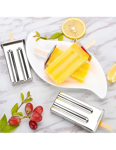Set de 12 Moldes de Paletas de Acero Inoxidable ELEMONY