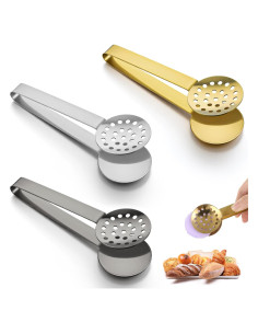 3 Pinzas Exprimidoras de Bolsitas de Té Acero Inoxidable 15 cm