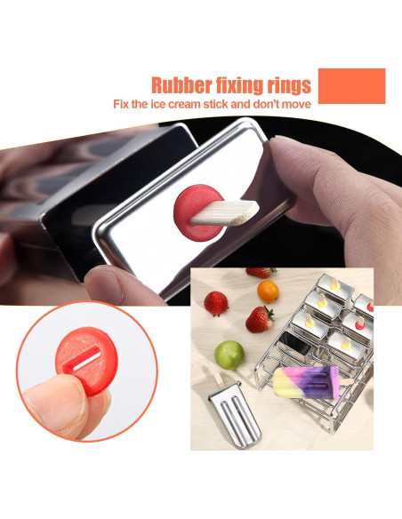 Set de 12 Moldes de Paletas de Acero Inoxidable ELEMONY