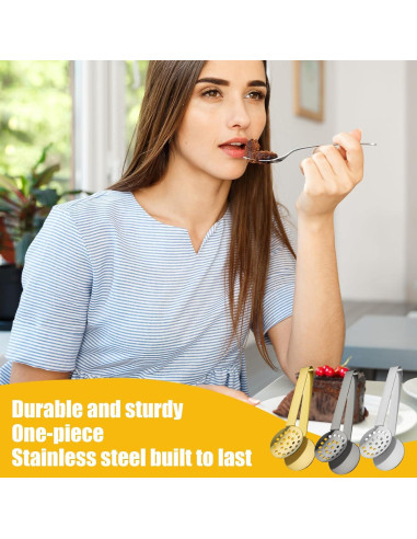 3 Pinzas Exprimidoras de Bolsitas de Té Acero Inoxidable 15 cm