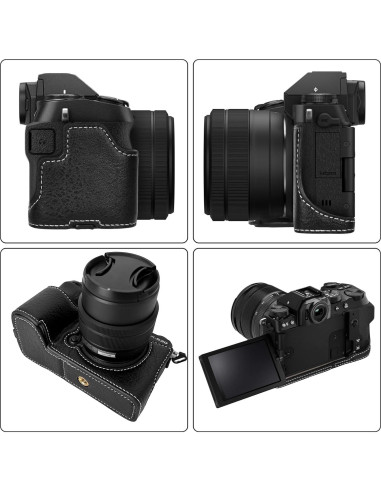 Funda Media de Cuero PU VOVMOEYA para Fujifilm X-S20 - Negro