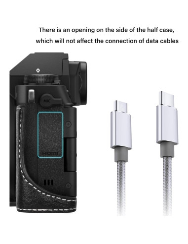 Funda Media de Cuero PU VOVMOEYA para Fujifilm X-S20 - Negro