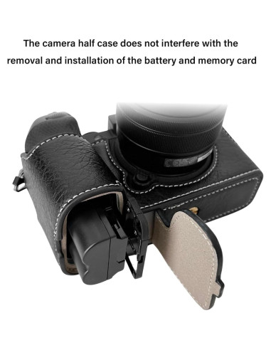 Funda Media de Cuero PU VOVMOEYA para Fujifilm X-S20 - Negro