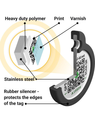 Etiqueta de Identificación para Perro NexaPaw QR Acero Inoxidable
