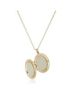 Colgante Ovalado de Oro 14k con Locket y Diamante 0.01 cttw 2