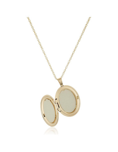 Colgante Ovalado de Oro 14k con Locket y Diamante 0.01 cttw