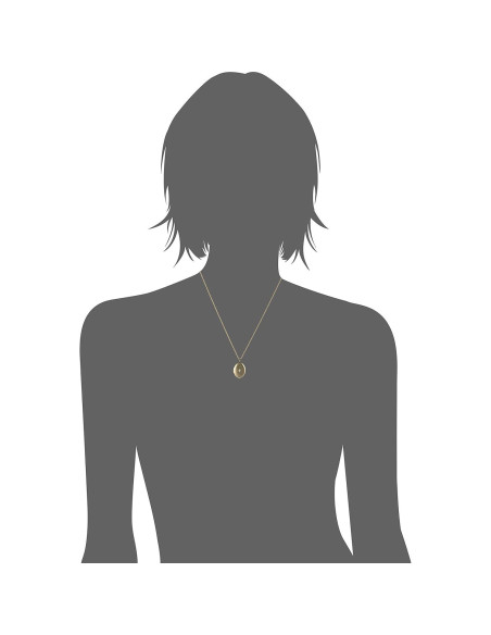 Colgante Ovalado de Oro 14k con Locket y Diamante 0.01 cttw