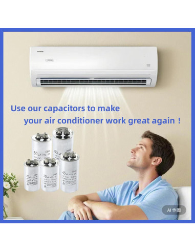 Capacitor CBB65 15uF +/-5% 450V para Aire Acondicionado