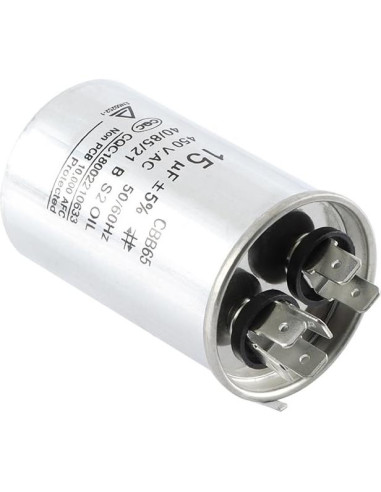 Capacitor CBB65 15uF +/-5% 450V para Aire Acondicionado