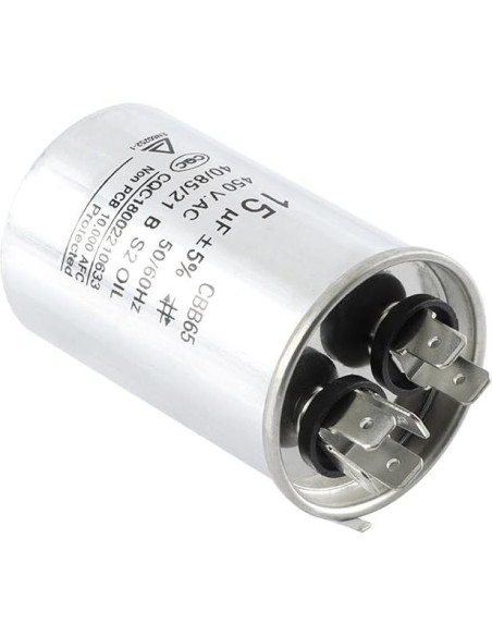 Capacitor CBB65 15uF +/-5% 450V para Aire Acondicionado