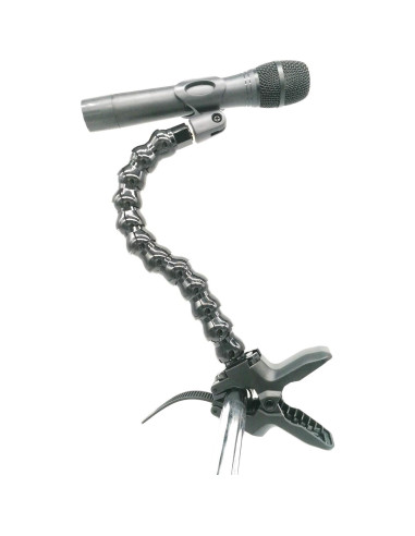 Soporte de Micrófono de Mesa con Cuello de Ganso Negro