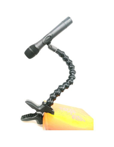 Soporte de Micrófono de Mesa con Cuello de Ganso Negro