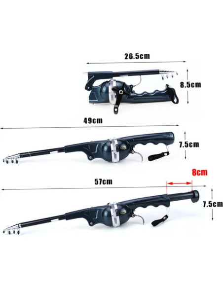 Caña de Pesca Telescópica Portátil ccsxqy 1.31m Plegable