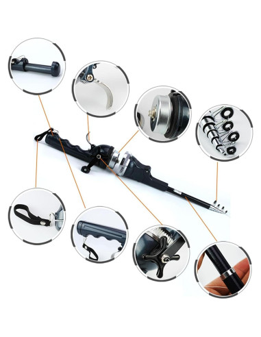 Caña de Pesca Telescópica Portátil ccsxqy 1.31m Plegable