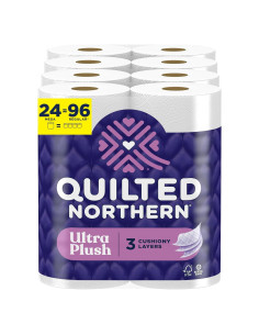 Papel Higiénico Quilted Northern Ultra Plush 24 Rollos Mega 3 Capas