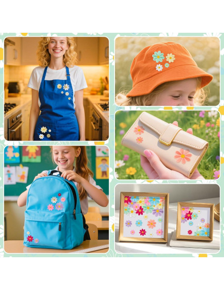 32 Parches de Hierro Margaritas Bordados Gleihow Multicolor