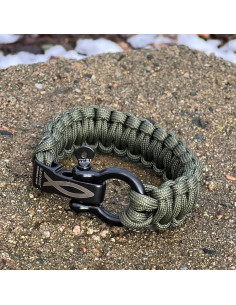 Pulsera de Paracord 550 Savior Survival Gear Verde Militar 25.4 cm 2