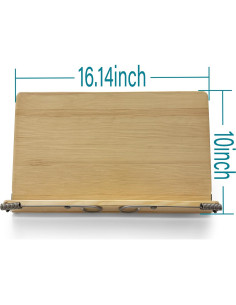 Soporte de libros ajustable WUSUBUFU de madera 41x25 cm 2