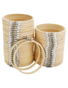 Aros de Bordado Caydo 40 Piezas 15 cm Bambú Natural