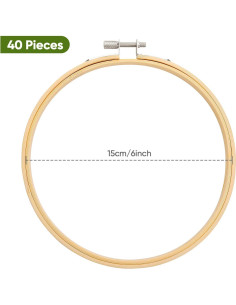 Aros de Bordado Caydo 40 Piezas 15 cm Bambú Natural 2