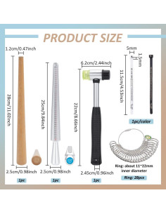 Kit de Herramientas de Medición de Tallas de Anillos BENECREAT 2