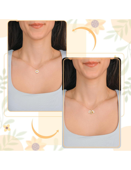 Collar Locket Daisy Christian de Acero Inoxidable - Mensaje Inspiracional