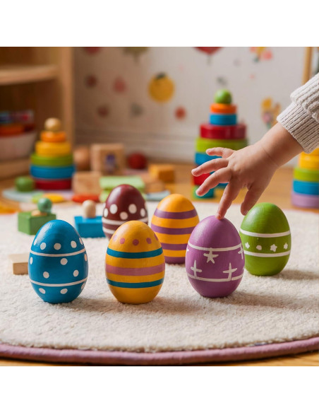 Huevos de Madera para Pintar Woodpeckers - 30 Unidades 5 cm