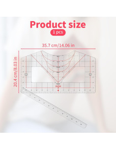 Regla de Alineación de Camisetas PVC Asofelk 35.7x20.4 cm 2